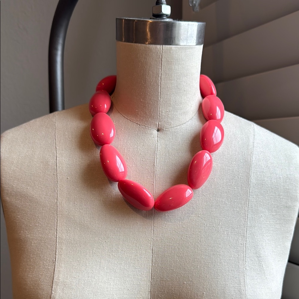 Pink Chunky Bead Statement Necklace